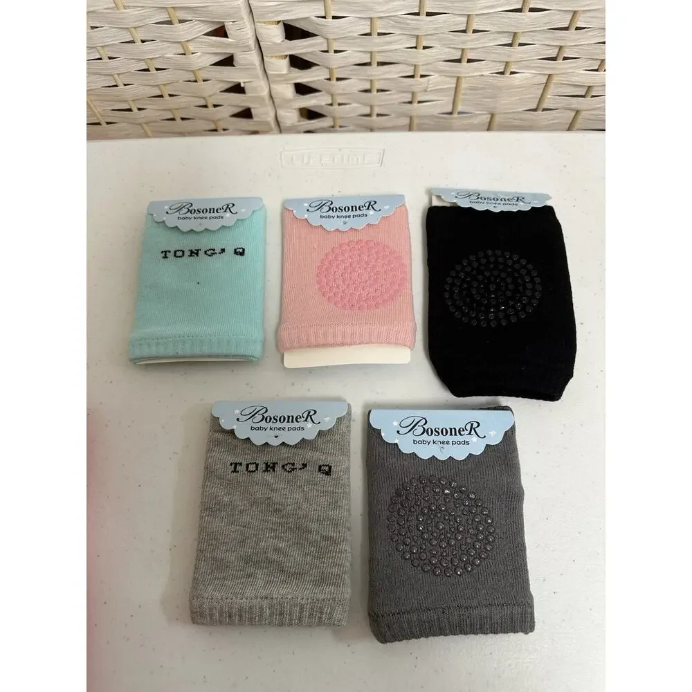 Bosoner‎ Baby Crawling Anti-Slip Knee Pads Unisex Toddlers Kneepads 5 Pairs